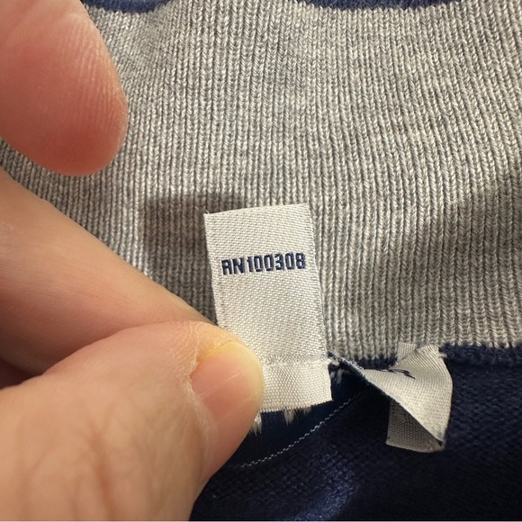 Peter Millar sz S pullover 1/4 zip sweater, blue with gray, fall, preppy - Picture 5 of 11